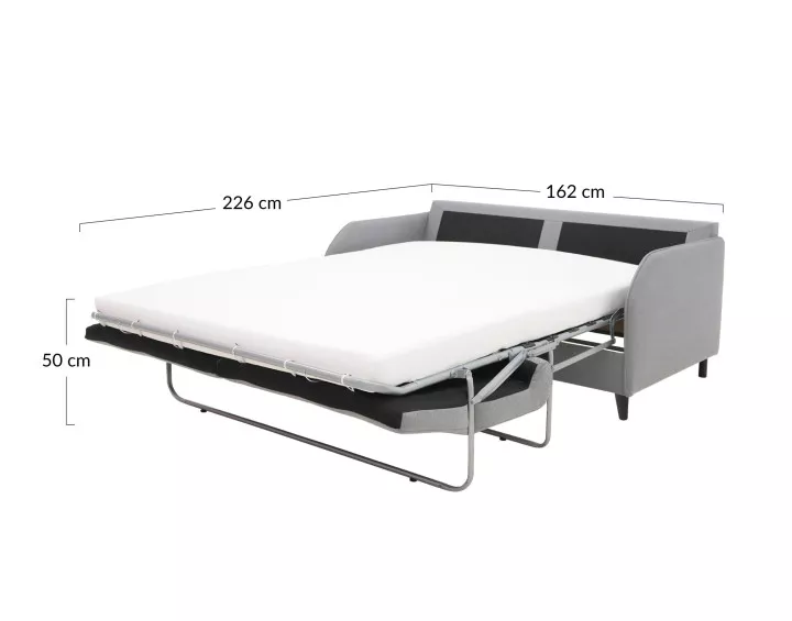 canapé 3 places convertible - couchage quotidien matelas 11 cm - en tissu - Cosmos