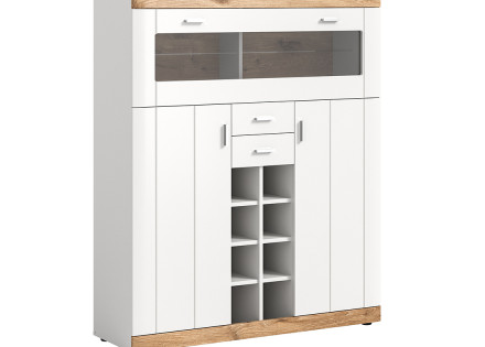 Buffet haut blanc et bois 142 cm Coventry