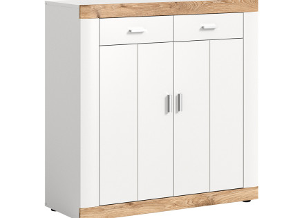 Buffet haut blanc et bois 101x104 cm Coventry