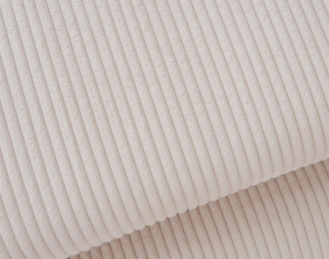 Canapé d'angle droit convertible et têtières en velours côtelé Lisbona