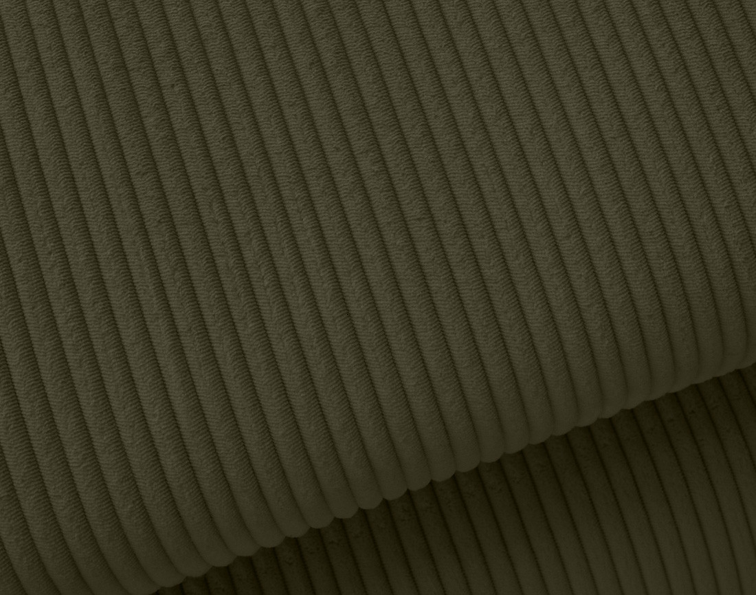 Canapé d'angle droit convertible et têtières en velours côtelé Lisbona