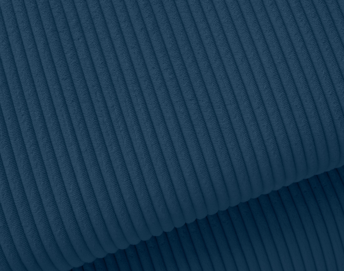 Canapé d'angle droit convertible et têtières en velours côtelé Lisbona