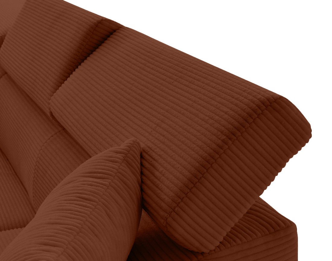 Canapé d'angle gauche convertible et têtières en velours côtelé Lisbona