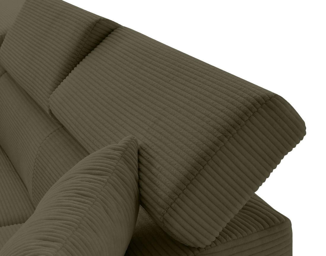 Canapé d'angle gauche convertible et têtières en velours côtelé Lisbona