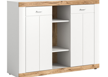 Buffet haut blanc et bois 104x131 cm Coventry