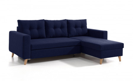 NORDIC - Canapé scandinave d'angle réversible convertible - Bleu marine NORDIC - Canapé scandinave d'angle réversible convertible - Bleu marine