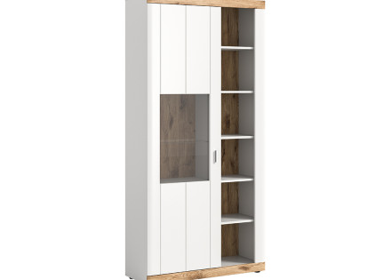 Vitrine blanc et bois 60x159 cm Coventry