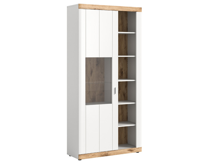 Vitrine blanc et bois 60x159 cm Coventry