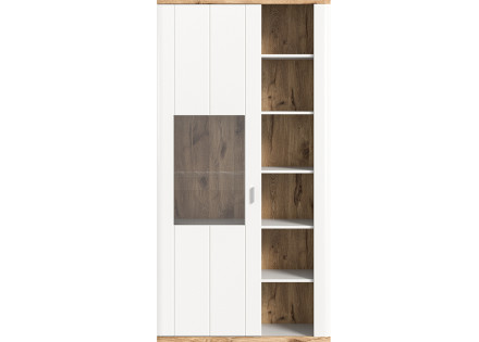 Vitrine blanc et bois 60x159 cm Coventry