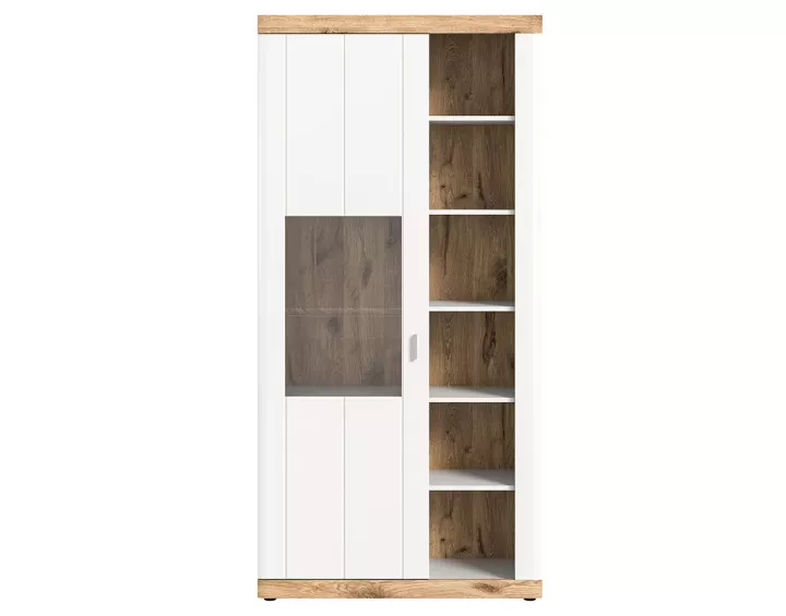 Vitrine blanc et bois 60x159 cm Coventry