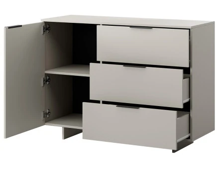 Buffet bas beige 3 tiroirs et 1 porte 120 cm Canterbury