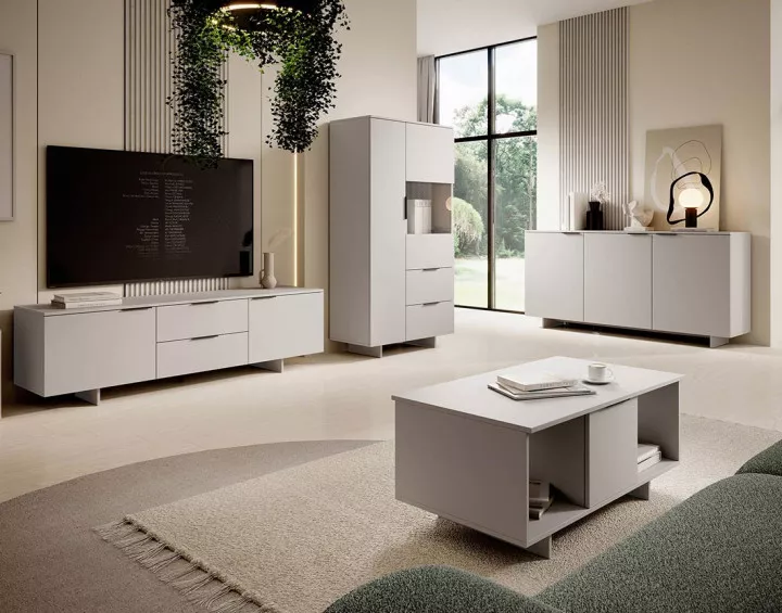 Buffet bas 3 portes beige 180 cm Canterbury