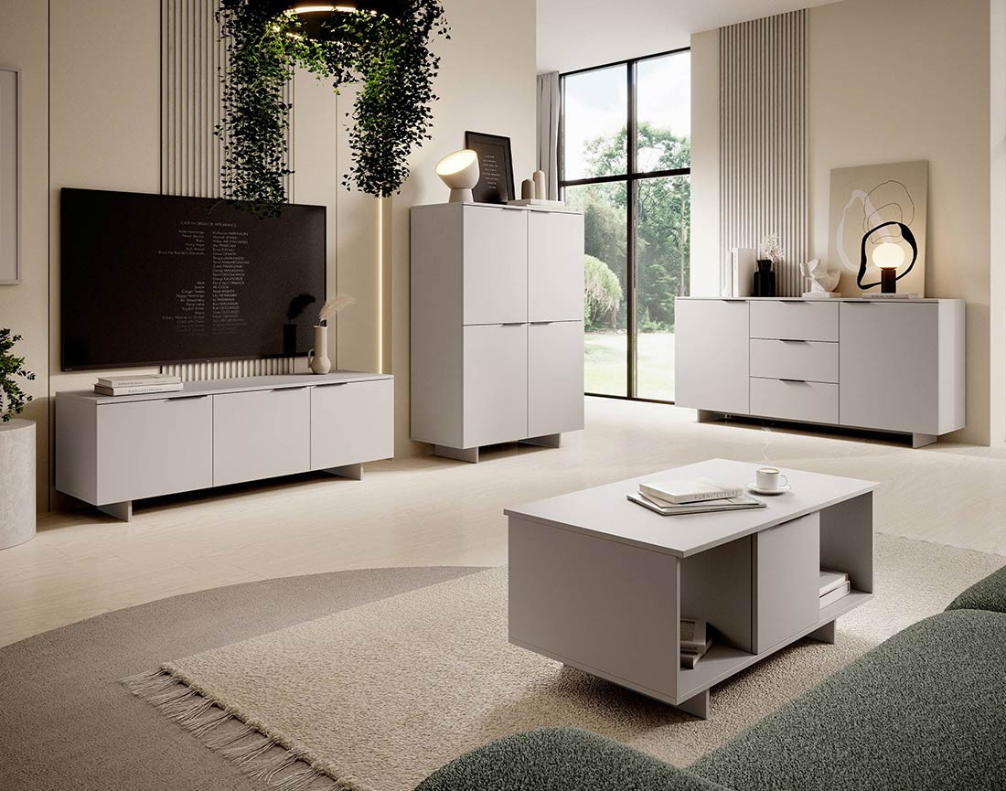 Buffet haut beige 4 portes 145 cm Canterbury