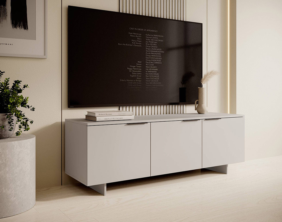 Meuble TV beige  3 portes 150 cm Canterbury