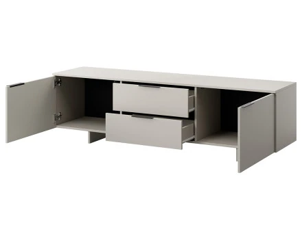 Meuble TV 2 tiroirs beige 2 tiroirs et 2 portes 180 cm Canterbury