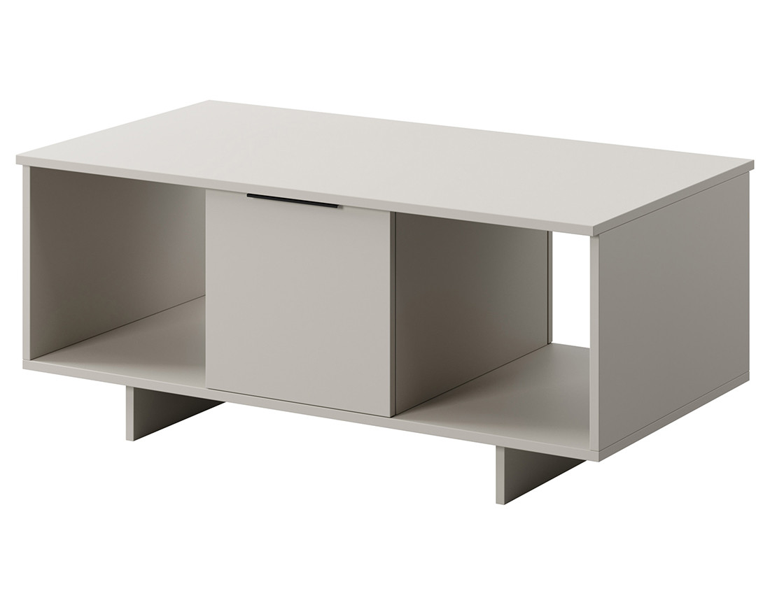 Table basse beige 2 niches et 2 portes 100 cm Canterbury