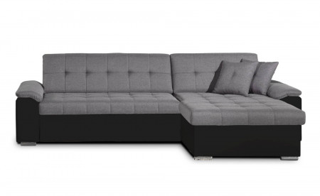 HANS - Canapé d'angle réversible convertible en tissu et simili HANS - Canapé d'angle réversible convertible en tissu et simili