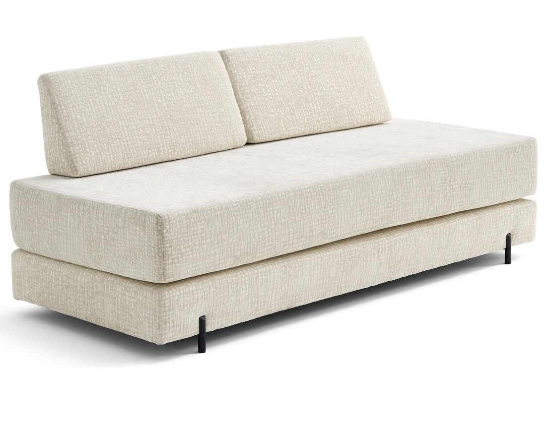 Banquette 3 places convertible en tissu velours relief Brescia