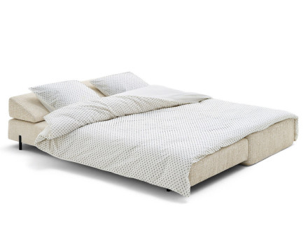 Banquette 3 places convertible en tissu velours relief Brescia