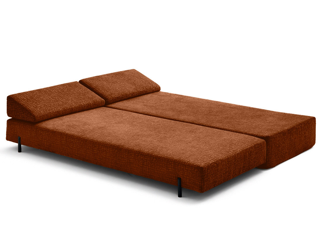 Banquette 3 places convertible en tissu velours relief Brescia