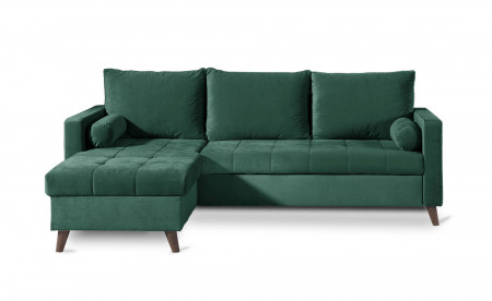 POLAR - Canapé d'angle réversible convertible - en velours au design scandinave - 4 places POLAR - Canapé d'angle réversible convertible - en velours au design scandinave - 4 places