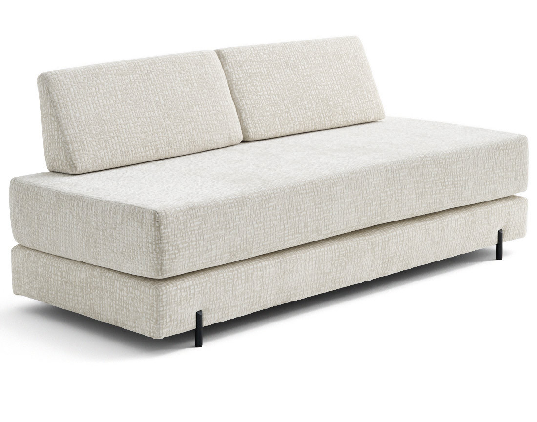 Banquette 3 places convertible en tissu velours relief Brescia
