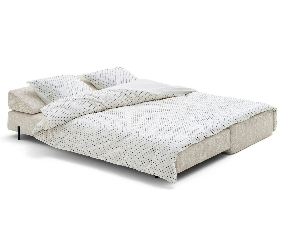 Banquette 3 places convertible en tissu velours relief Brescia