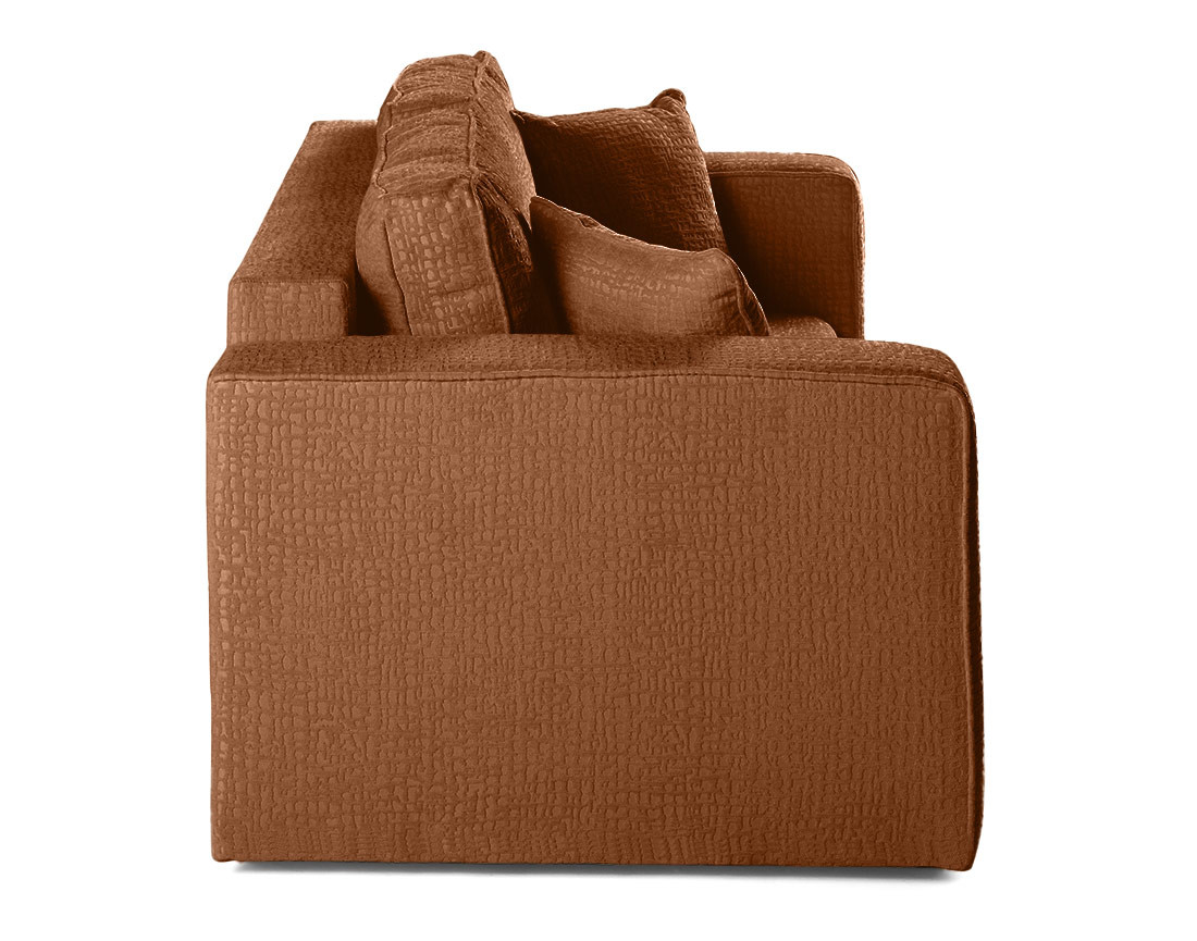 Canapé droit 2 places en tissu velours relief Topaze