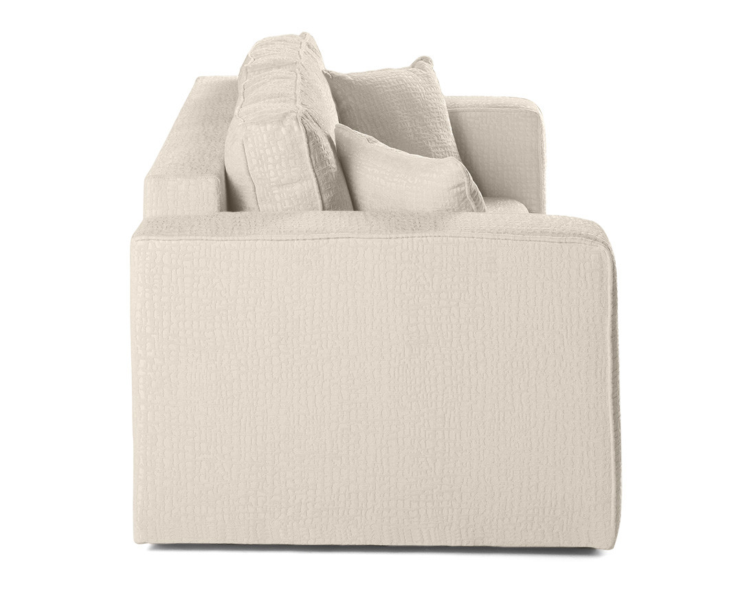 Canapé droit 2 places en tissu velours relief Topaze Canapé droit 2 places en tissu velours relief Topaze