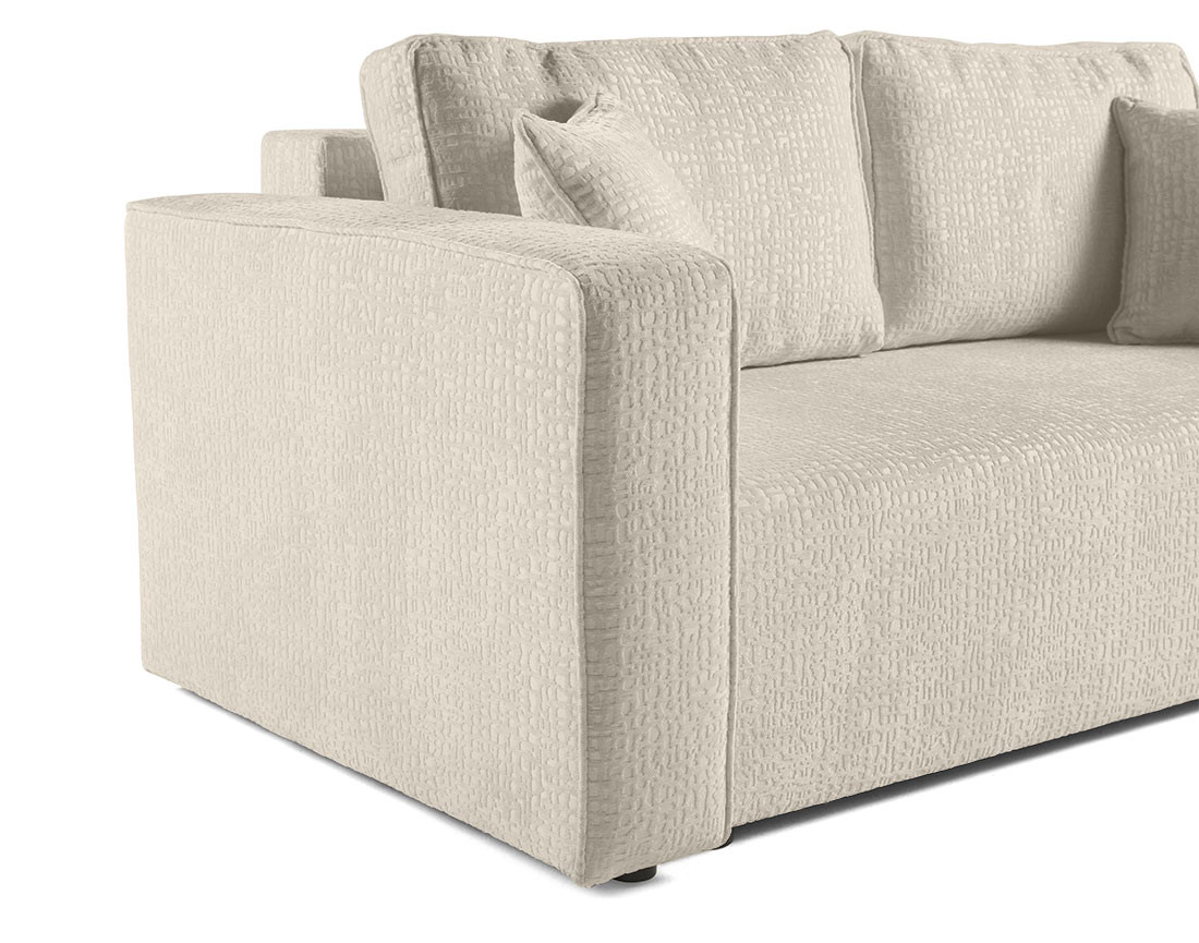 Canapé droit 2 places en tissu velours relief Topaze Canapé droit 2 places en tissu velours relief Topaze