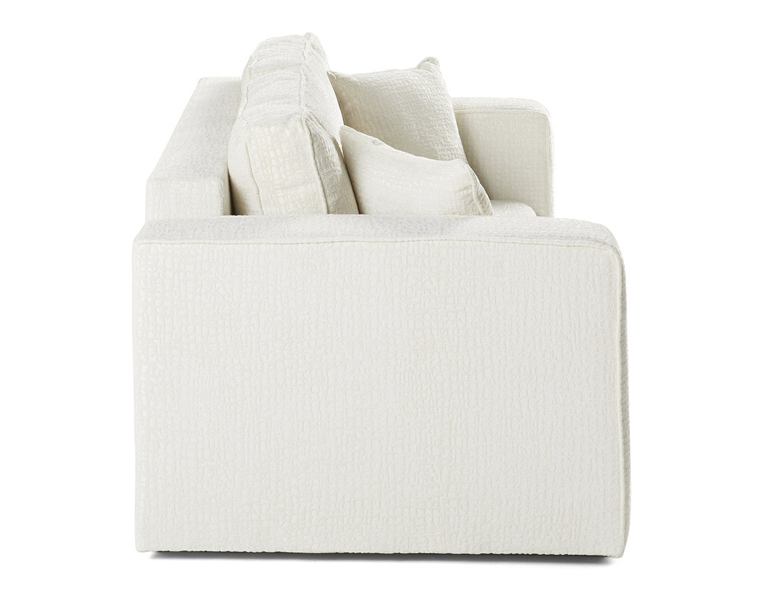 Canapé droit 2 places en tissu velours relief Topaze