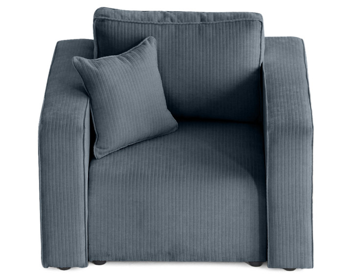 Fauteuil en velours côtelé plat Topaze