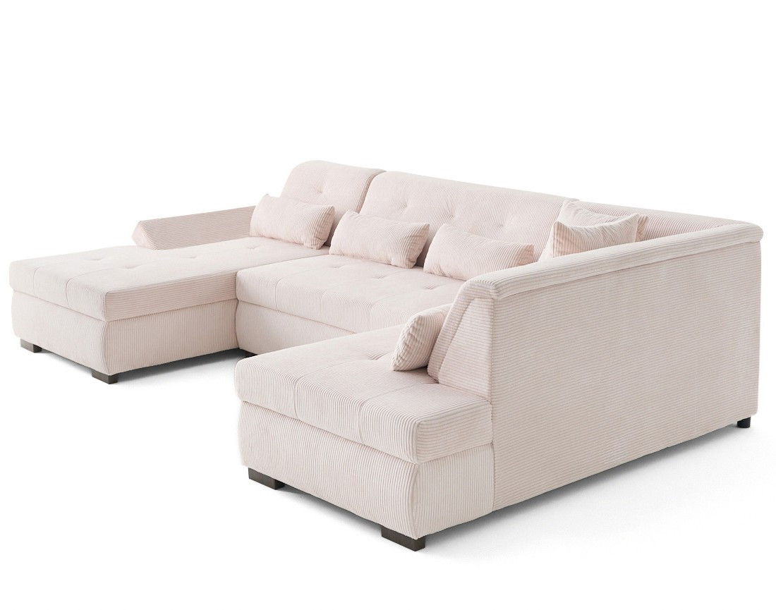 Canapé panoramique d'angle droit 7 places en velours côtelé Vermont S Canapé panoramique d'angle droit 7 places en velours côtelé Vermont S