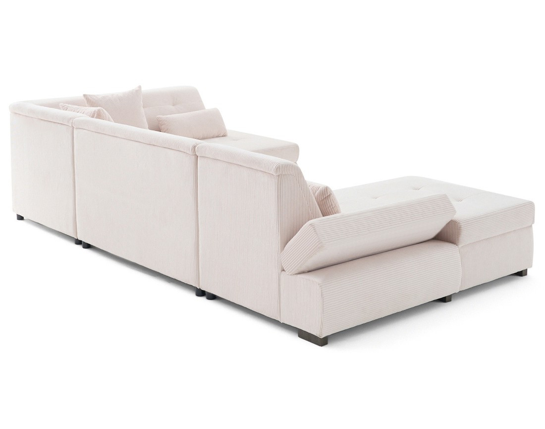 Canapé panoramique d'angle droit 7 places en velours côtelé Vermont S Canapé panoramique d'angle droit 7 places en velours côtelé Vermont S