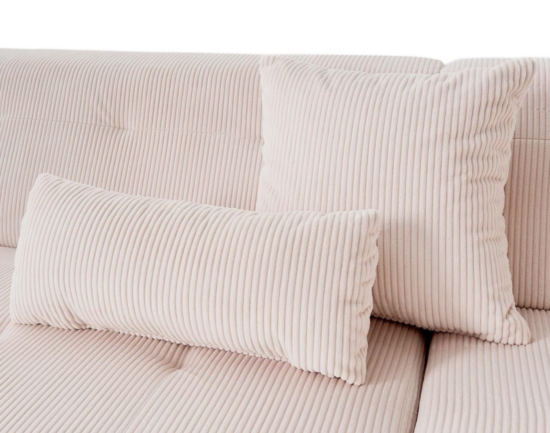 Canapé panoramique d'angle droit 7 places en velours côtelé Vermont S Canapé panoramique d'angle droit 7 places en velours côtelé Vermont S