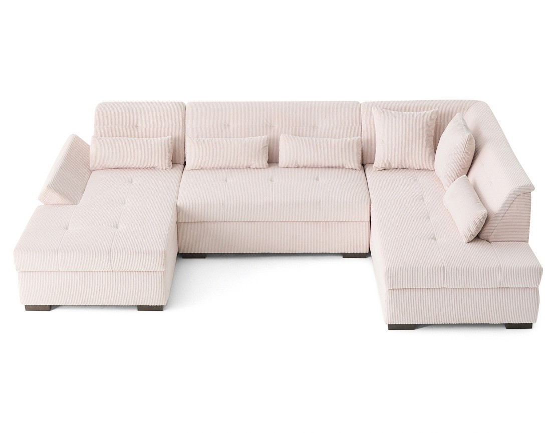 Canapé panoramique d'angle droit 7 places en velours côtelé Vermont S Canapé panoramique d'angle droit 7 places en velours côtelé Vermont S