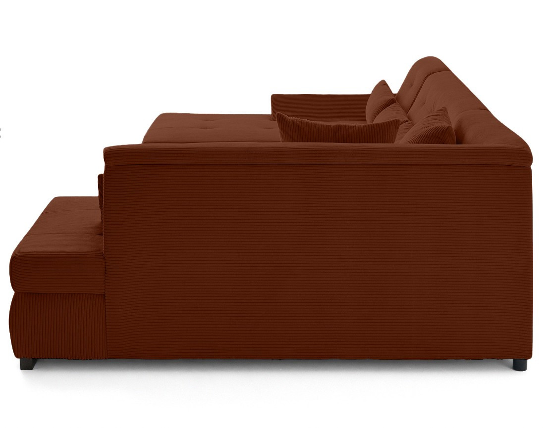 Canapé panoramique d'angle droit 7 places en velours côtelé Vermont S