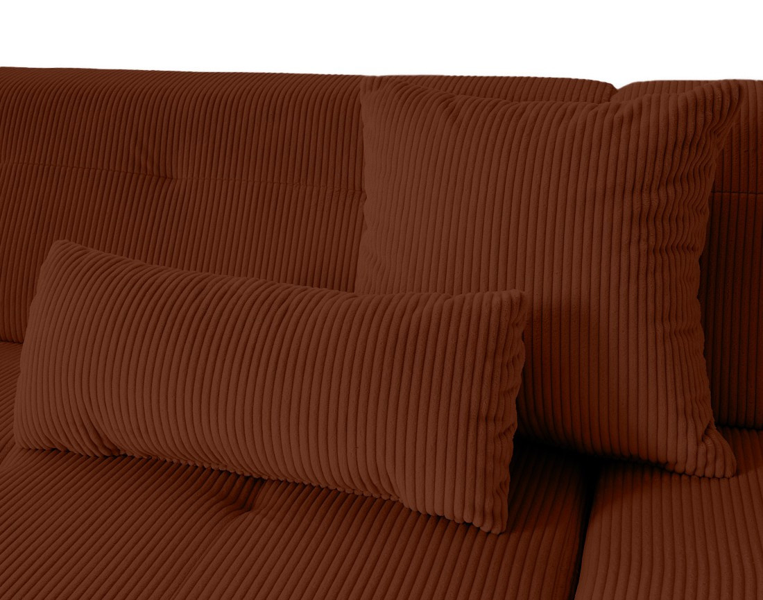 Canapé panoramique d'angle droit 7 places en velours côtelé Vermont S
