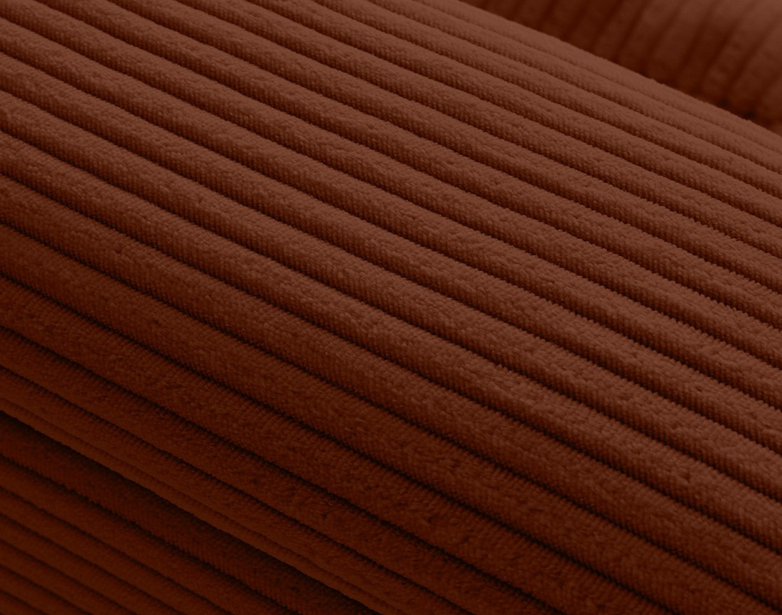 Canapé panoramique d'angle droit 7 places en velours côtelé Vermont S