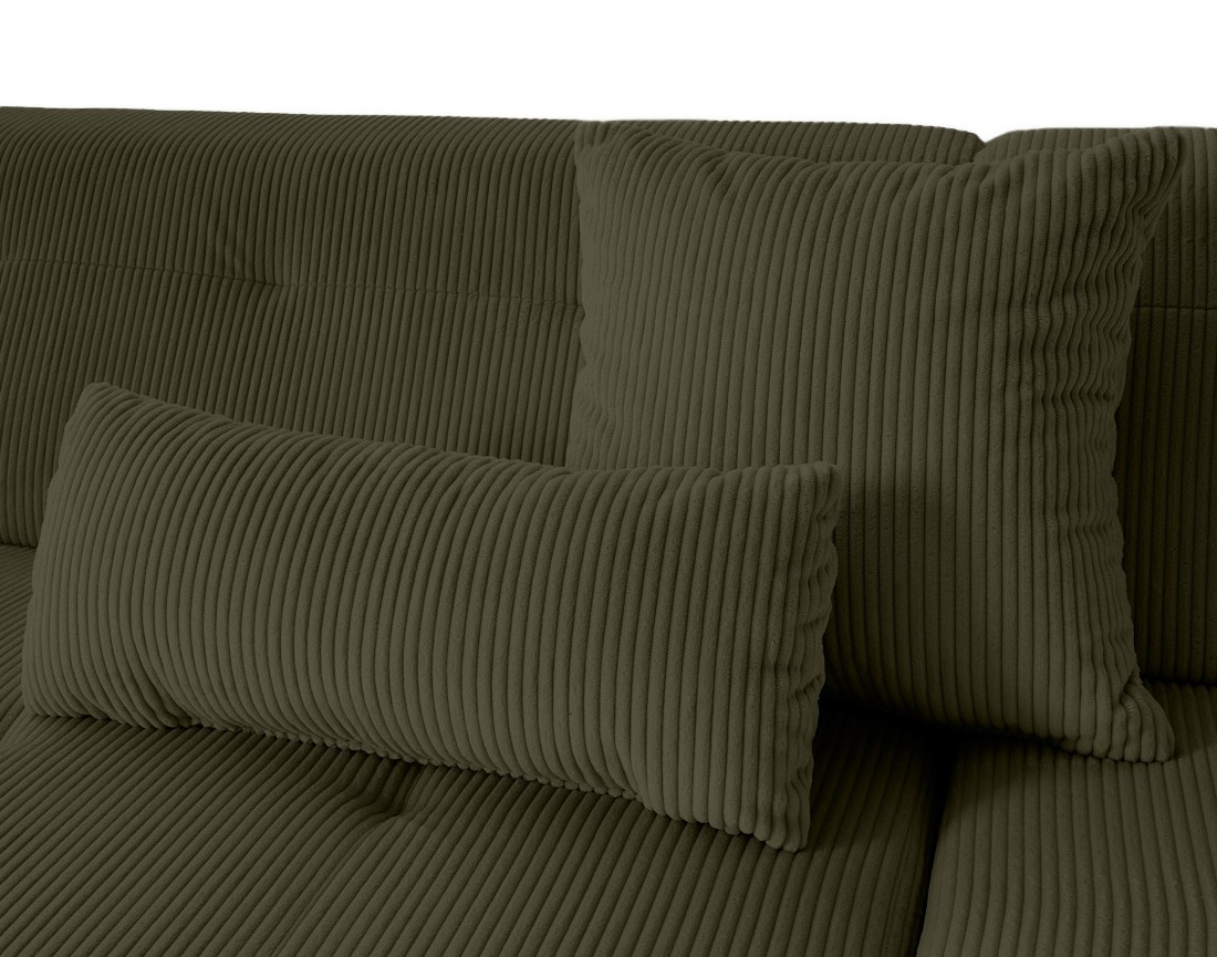 Canapé panoramique d'angle droit 7 places en velours côtelé Vermont S