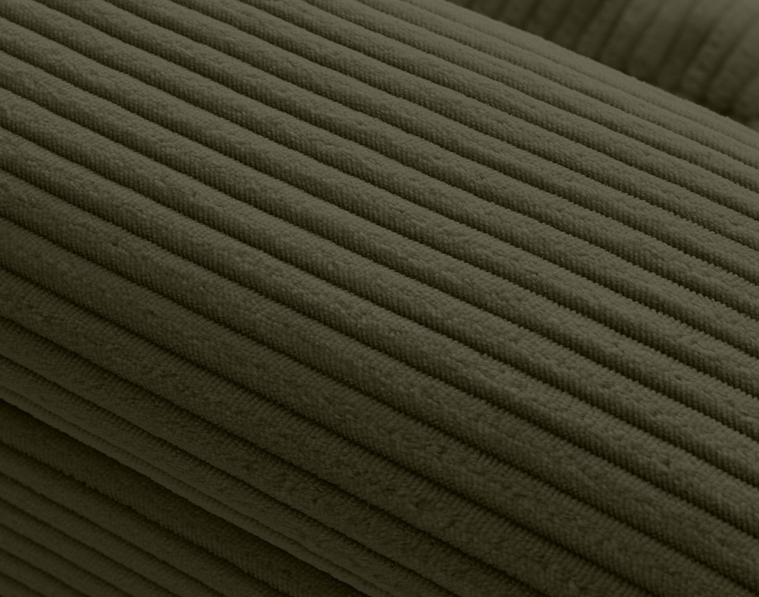 Canapé panoramique d'angle droit 7 places en velours côtelé Vermont S