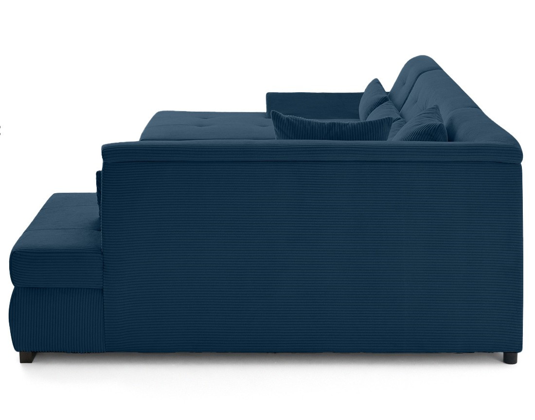 Canapé panoramique d'angle droit 7 places en velours côtelé Vermont S