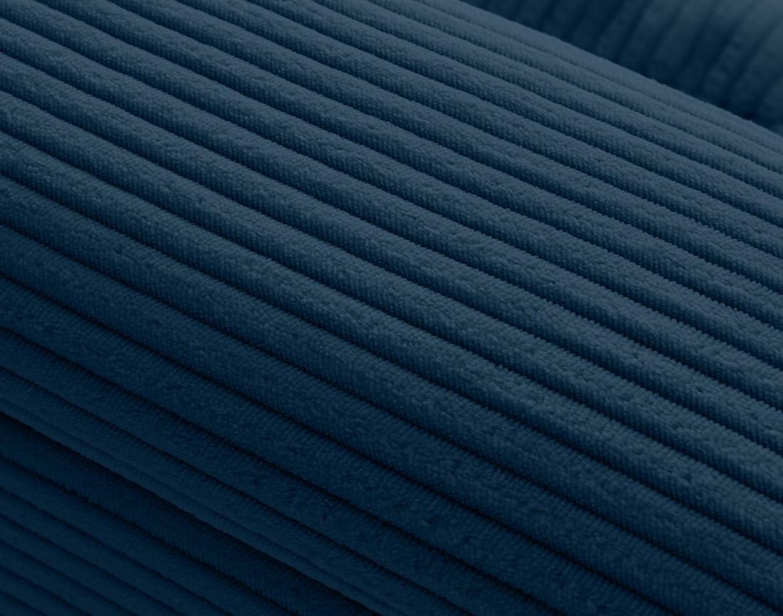 Canapé panoramique d'angle droit 7 places en velours côtelé Vermont S