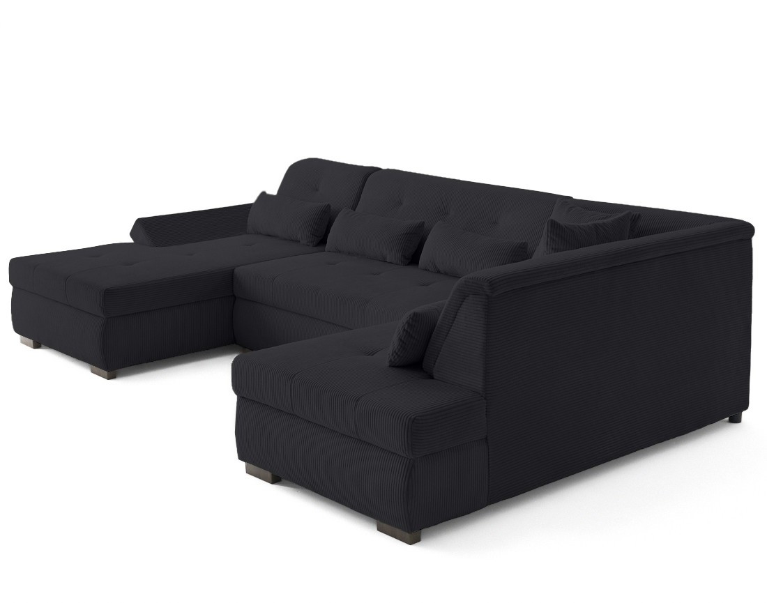 Canapé panoramique d'angle droit 7 places en velours côtelé Vermont S Canapé panoramique d'angle droit 7 places en velours côtelé Vermont S