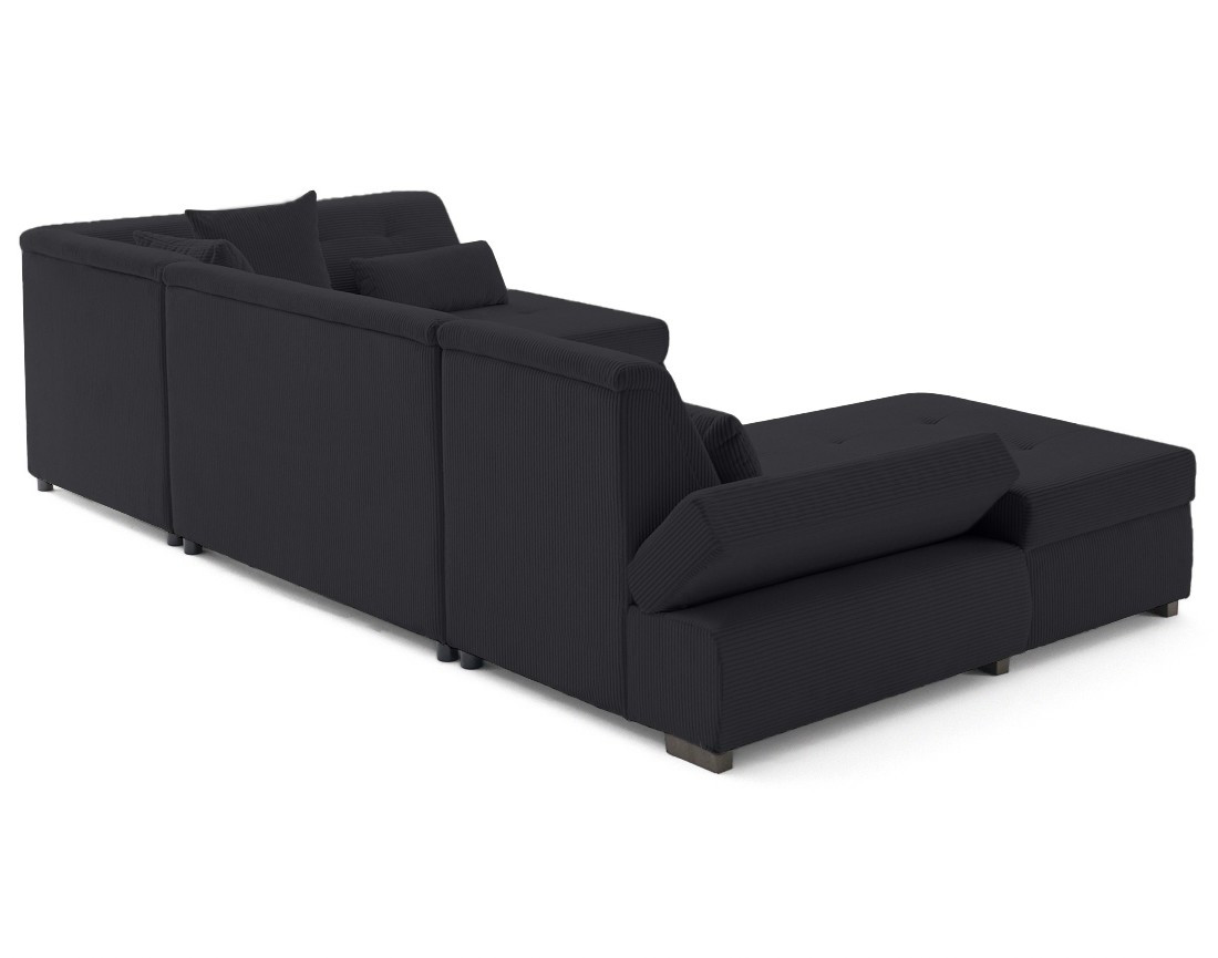 Canapé panoramique d'angle droit 7 places en velours côtelé Vermont S Canapé panoramique d'angle droit 7 places en velours côtelé Vermont S