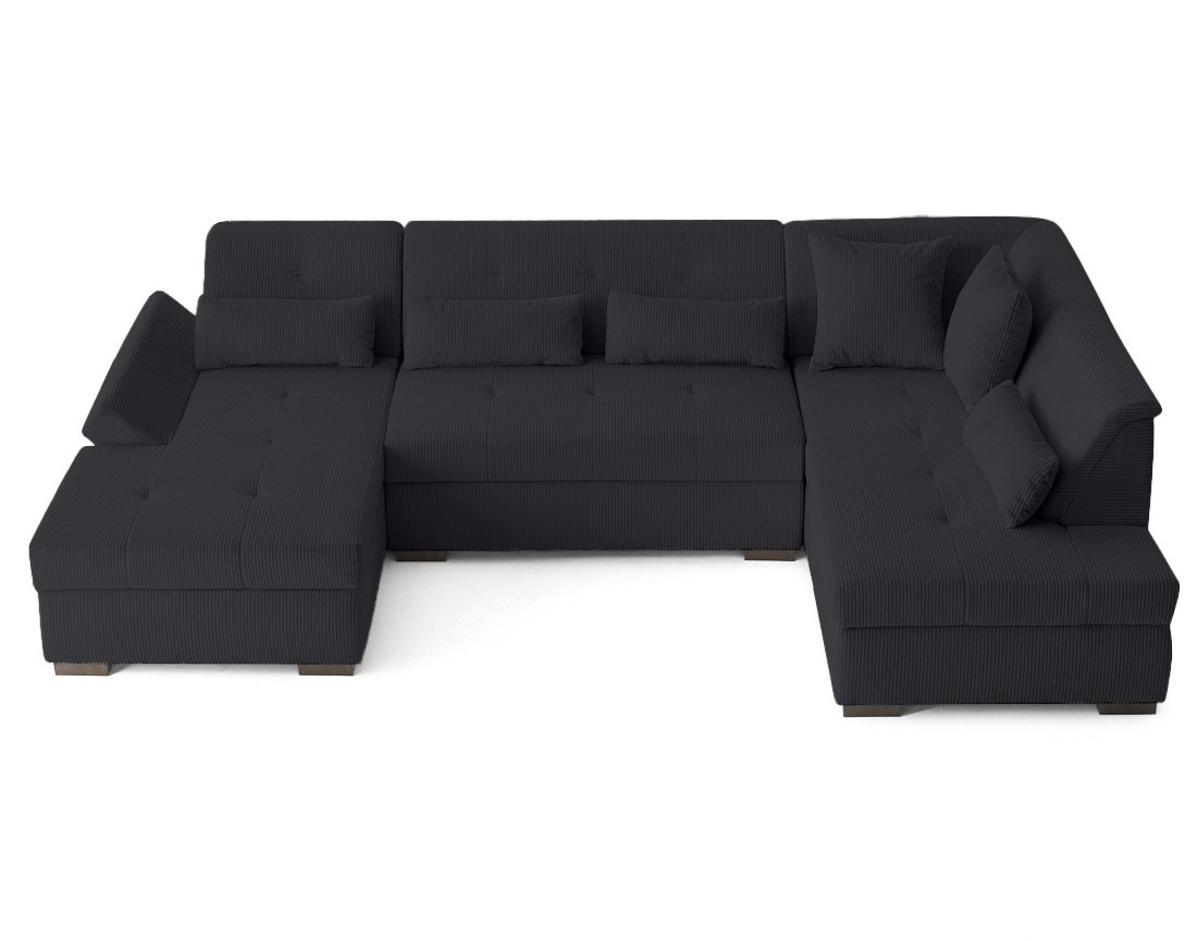 Canapé panoramique d'angle droit 7 places en velours côtelé Vermont S Canapé panoramique d'angle droit 7 places en velours côtelé Vermont S