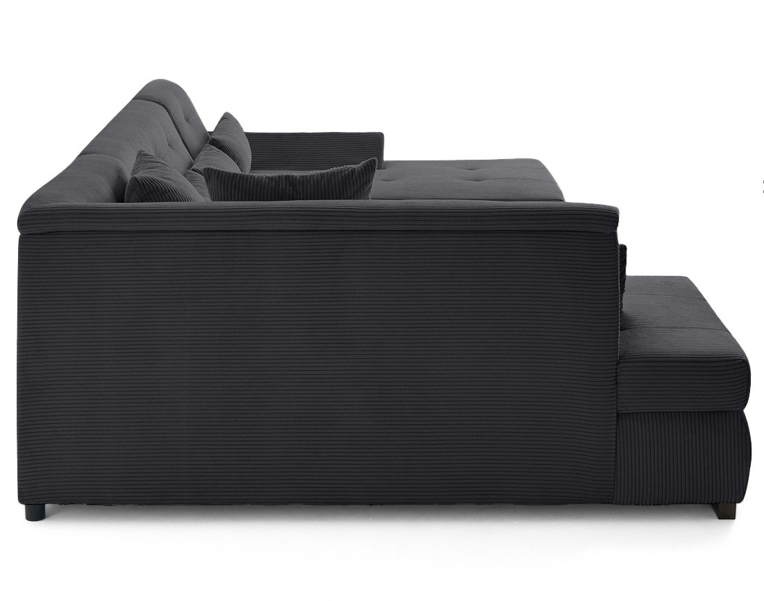 Canapé panoramique d'angle gauche 7 places en velours côtelé Vermont S