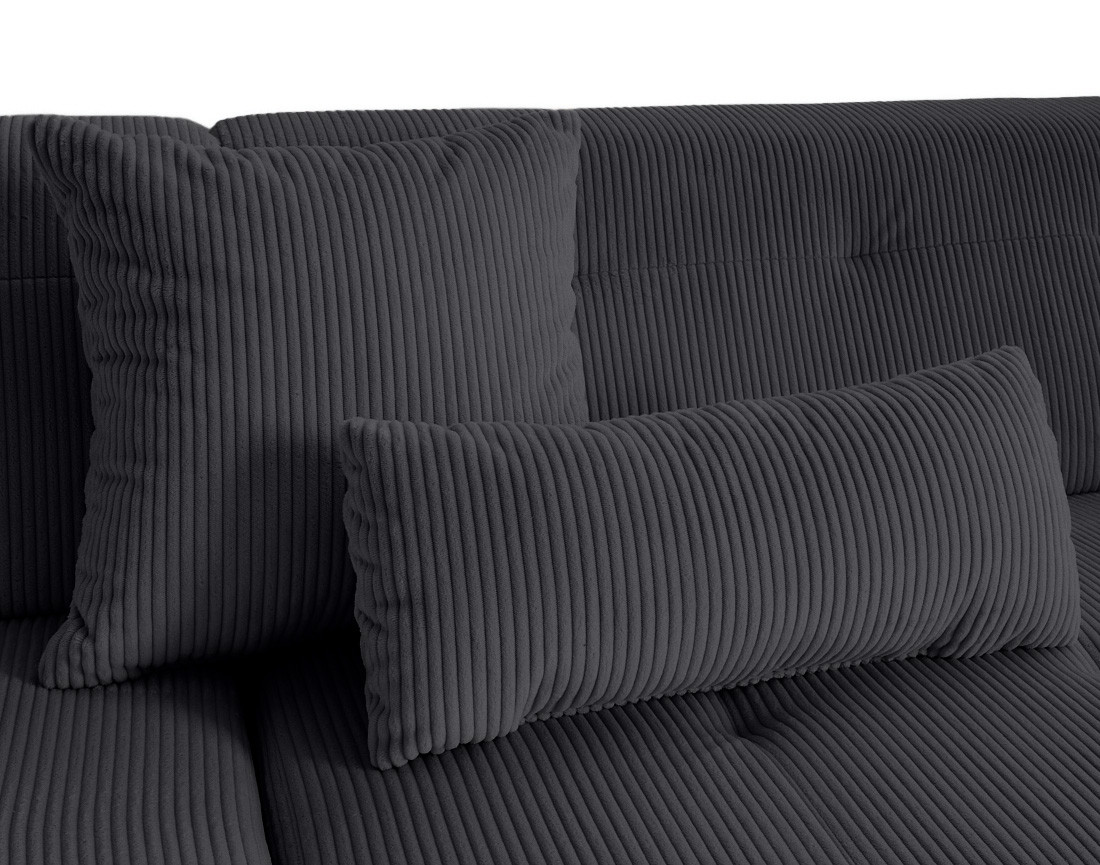 Canapé panoramique d'angle gauche 7 places en velours côtelé Vermont S