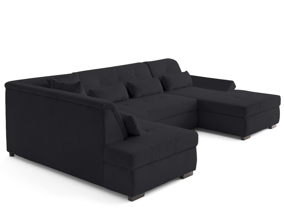 Canapé panoramique d'angle gauche 7 places en velours côtelé Vermont S Canapé panoramique d'angle gauche 7 places en velours côtelé Vermont S