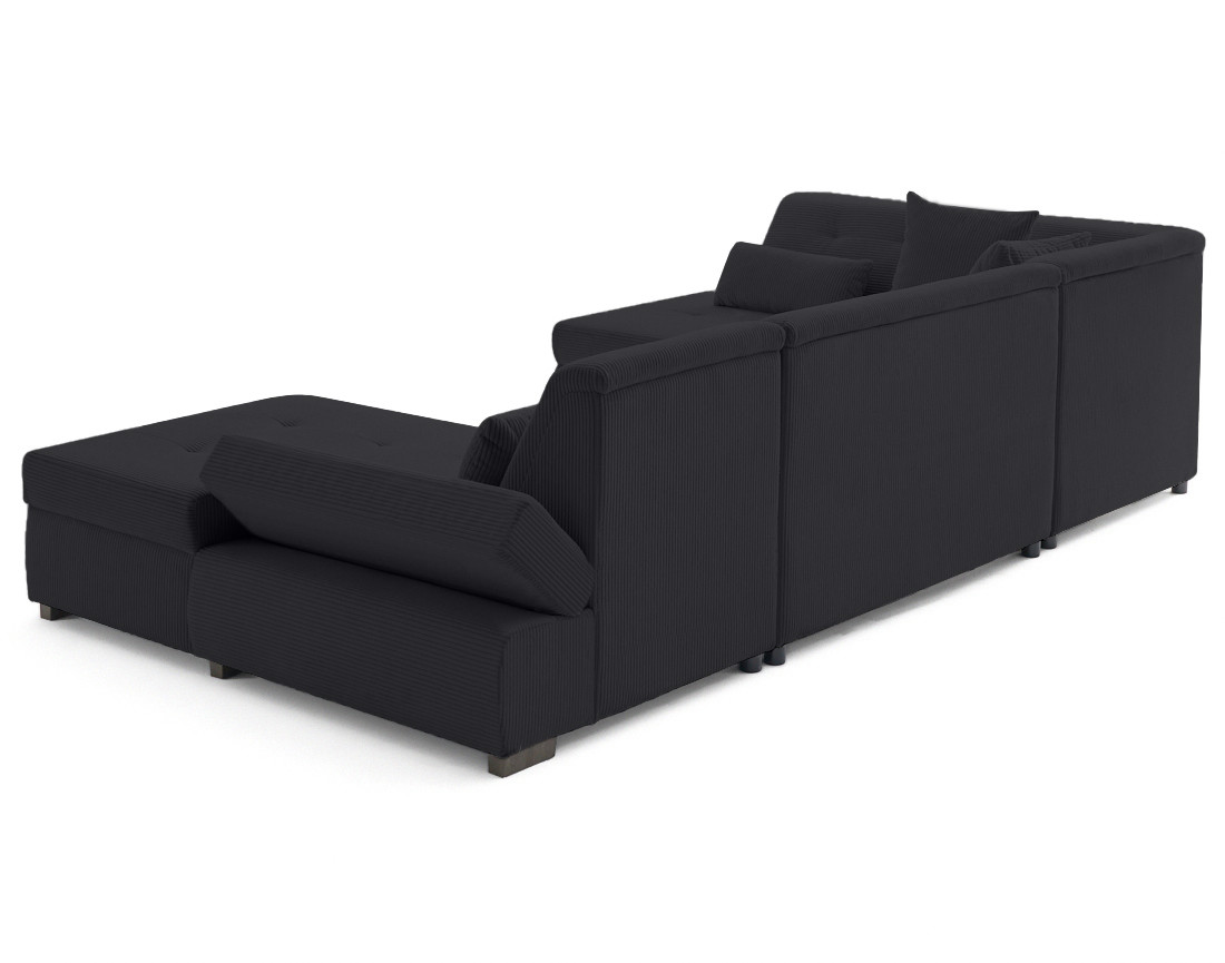 Canapé panoramique d'angle gauche 7 places en velours côtelé Vermont S Canapé panoramique d'angle gauche 7 places en velours côtelé Vermont S